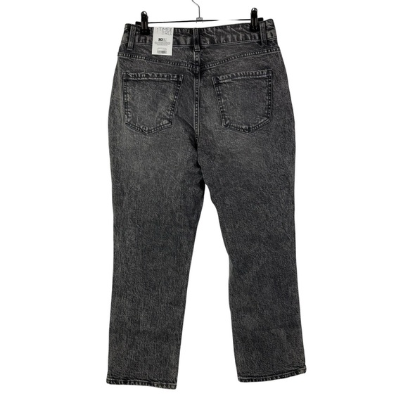 Time and Tru Faded Black Mis Rise Straight Leg Cropped Jeans 6 - Picture 3 of 5